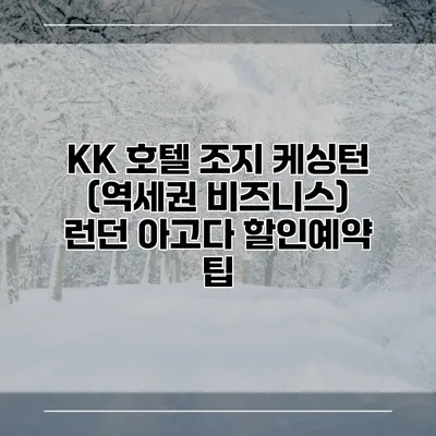 KK 호텔 조지 케싱턴 (역세권 비즈니스) 런던 아고다 할인예약 팁