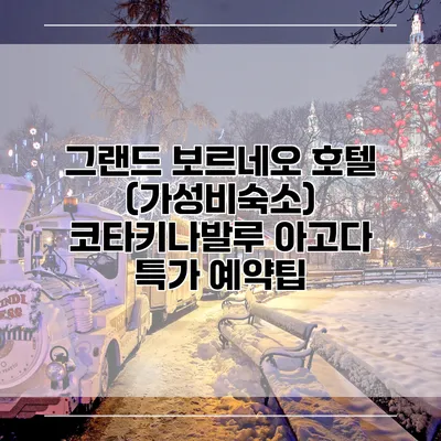 그랜드 보르네오 호텔 (가성비숙소) 코타키나발루 아고다 특가 예약팁