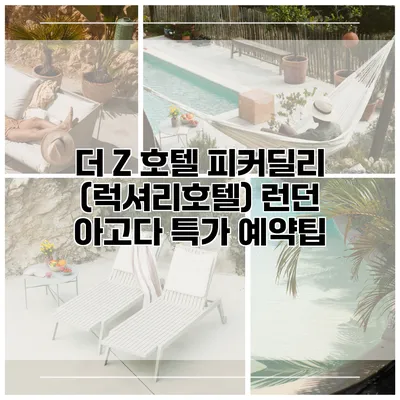 더 Z 호텔 피커딜리 (럭셔리호텔) 런던 아고다 특가 예약팁