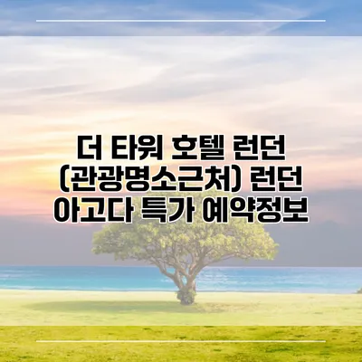더 타워 호텔 런던 (관광명소근처) 런던 아고다 특가 예약정보