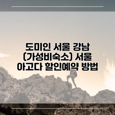 도미인 서울 강남 (가성비숙소) 서울 아고다 할인예약 방법