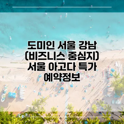 도미인 서울 강남 (비즈니스 중심지) 서울 아고다 특가 예약정보
