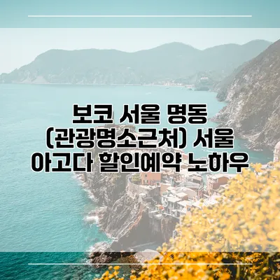보코 서울 명동 (관광명소근처) 서울 아고다 할인예약 노하우