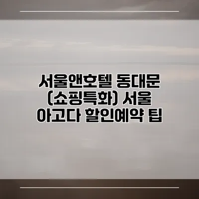 서울앤호텔 동대문 (쇼핑특화) 서울 아고다 할인예약 팁