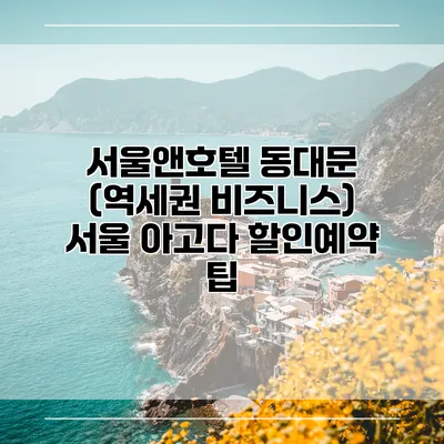 서울앤호텔 동대문 (역세권 비즈니스) 서울 아고다 할인예약 팁