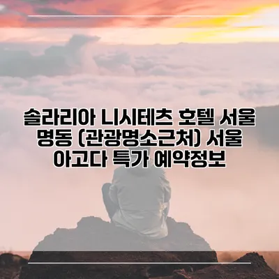 솔라리아 니시테츠 호텔 서울 명동 (관광명소근처) 서울 아고다 특가 예약정보