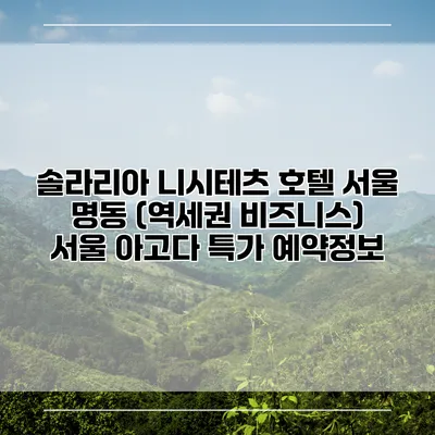 솔라리아 니시테츠 호텔 서울 명동 (역세권 비즈니스) 서울 아고다 특가 예약정보