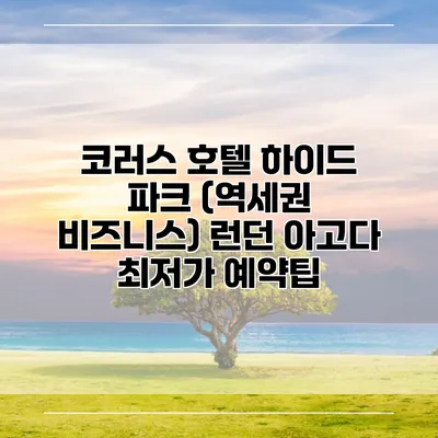 코러스 호텔 하이드 파크 (역세권 비즈니스) 런던 아고다 최저가 예약팁