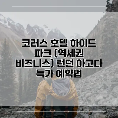 코러스 호텔 하이드 파크 (역세권 비즈니스) 런던 아고다 특가 예약법
