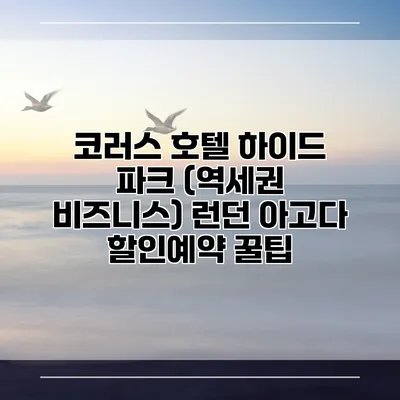 코러스 호텔 하이드 파크 (역세권 비즈니스) 런던 아고다 할인예약 꿀팁