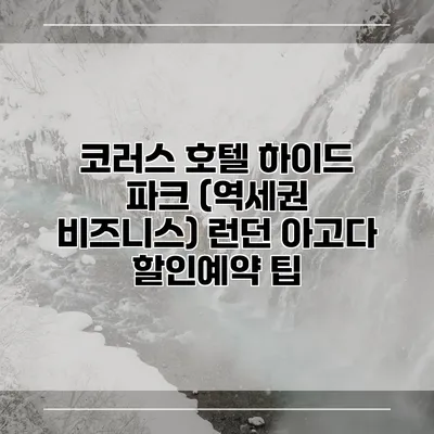 코러스 호텔 하이드 파크 (역세권 비즈니스) 런던 아고다 할인예약 팁