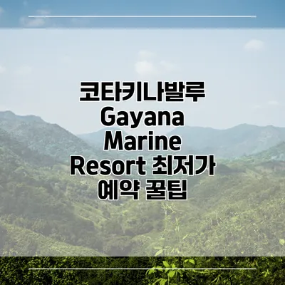 코타키나발루 Gayana Marine Resort 최저가 예약 꿀팁