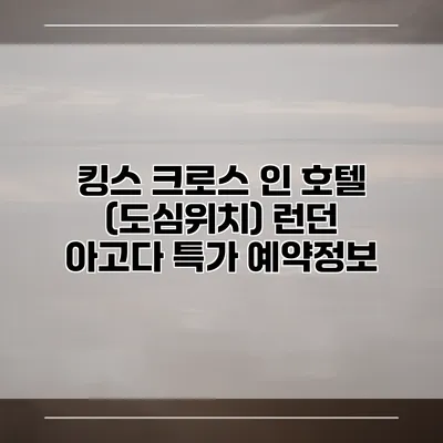 킹스 크로스 인 호텔 (도심위치) 런던 아고다 특가 예약정보