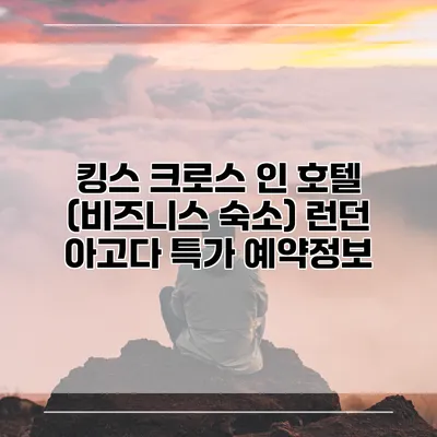 킹스 크로스 인 호텔 (비즈니스 숙소) 런던 아고다 특가 예약정보