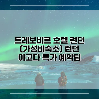 트레보비르 호텔 런던 (가성비숙소) 런던 아고다 특가 예약팁