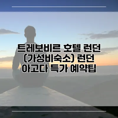 트레보비르 호텔 런던 (가성비숙소) 런던 아고다 특가 예약팁