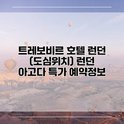 트레보비르 호텔 런던 (도심위치) 런던 아고다 특가 예약정보