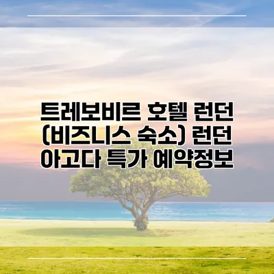 트레보비르 호텔 런던 (비즈니스 숙소) 런던 아고다 특가 예약정보