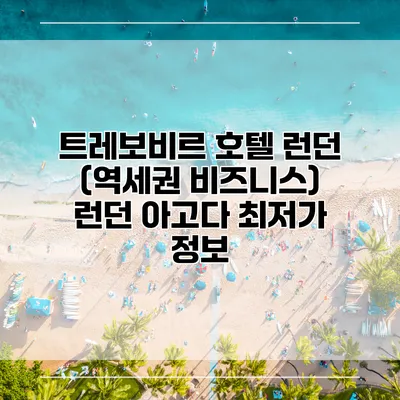 트레보비르 호텔 런던 (역세권 비즈니스) 런던 아고다 최저가 정보