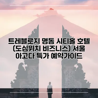 트레블로지 명동 시티홀 호텔 (도심위치 비즈니스) 서울 아고다 특가 예약가이드