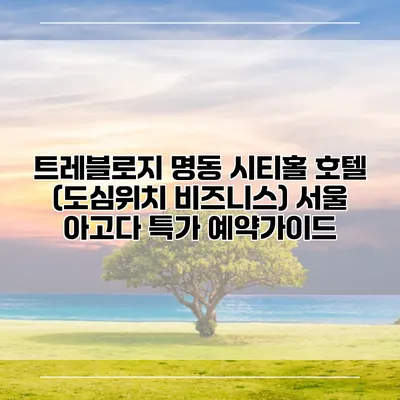 트레블로지 명동 시티홀 호텔 (도심위치 비즈니스) 서울 아고다 특가 예약가이드