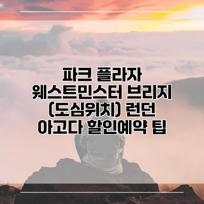 파크 플라자 웨스트민스터 브리지 (도심위치) 런던 아고다 할인예약 팁