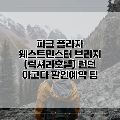 파크 플라자 웨스트민스터 브리지 (럭셔리호텔) 런던 아고다 할인예약 팁