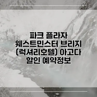 파크 플라자 웨스트민스터 브리지 (럭셔리호텔) 아고다 할인 예약정보