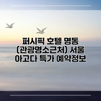 퍼시픽 호텔 명동 (관광명소근처) 서울 아고다 특가 예약정보