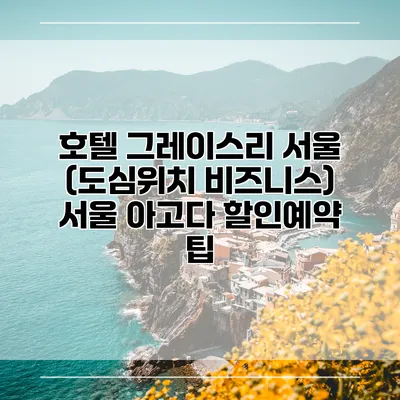 호텔 그레이스리 서울 (도심위치 비즈니스) 서울 아고다 할인예약 팁