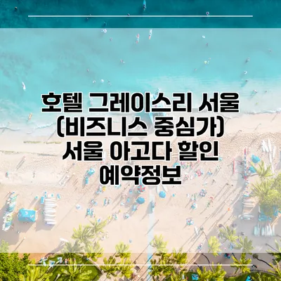 호텔 그레이스리 서울 (비즈니스 중심가) 서울 아고다 할인 예약정보