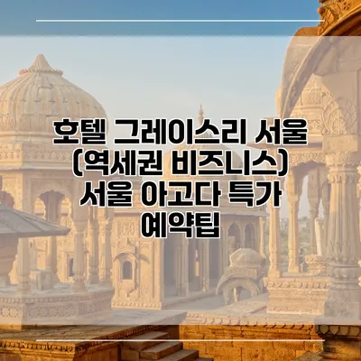 호텔 그레이스리 서울 (역세권 비즈니스) 서울 아고다 특가 예약팁