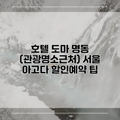 호텔 도마 명동 (관광명소근처) 서울 아고다 할인예약 팁
