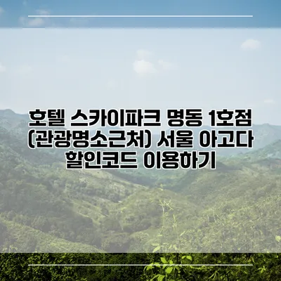 호텔 스카이파크 명동 1호점 (관광명소근처) 서울 아고다 할인코드 이용하기