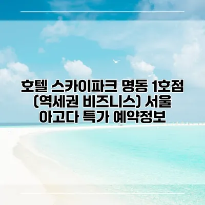 호텔 스카이파크 명동 1호점 (역세권 비즈니스) 서울 아고다 특가 예약정보