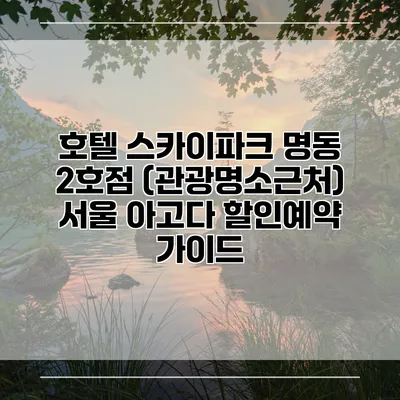 호텔 스카이파크 명동 2호점 (관광명소근처) 서울 아고다 할인예약 가이드