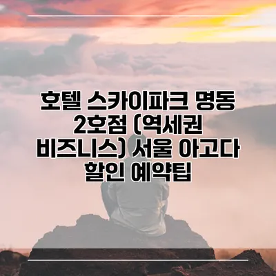 호텔 스카이파크 명동 2호점 (역세권 비즈니스) 서울 아고다 할인 예약팁