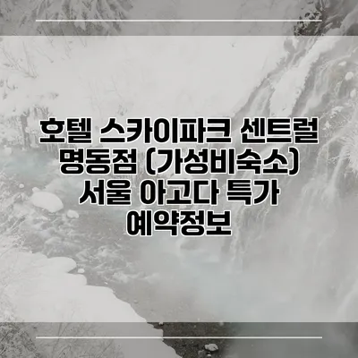 호텔 스카이파크 센트럴 명동점 (가성비숙소) 서울 아고다 특가 예약정보