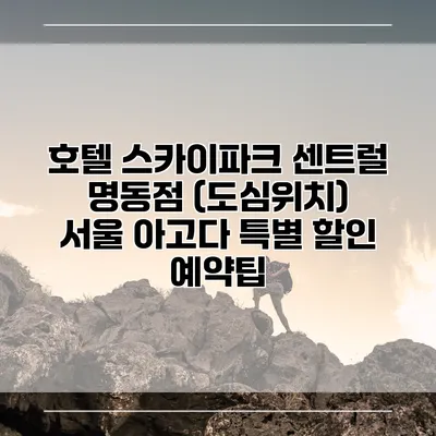 호텔 스카이파크 센트럴 명동점 (도심위치) 서울 아고다 특별 할인 예약팁