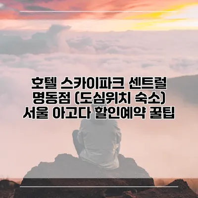 호텔 스카이파크 센트럴 명동점 (도심위치 숙소) 서울 아고다 할인예약 꿀팁