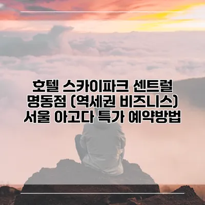 호텔 스카이파크 센트럴 명동점 (역세권 비즈니스) 서울 아고다 특가 예약방법