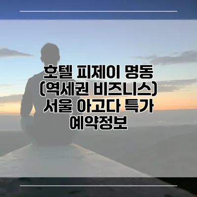 호텔 피제이 명동 (역세권 비즈니스) 서울 아고다 특가 예약정보