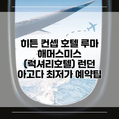 히튼 컨셉 호텔 루마 해머스미스 (럭셔리호텔) 런던 아고다 최저가 예약팁
