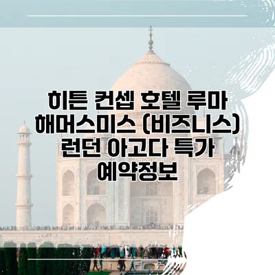 히튼 컨셉 호텔 루마 해머스미스 (비즈니스) 런던 아고다 특가 예약정보