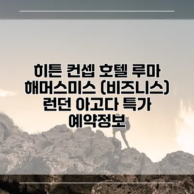 히튼 컨셉 호텔 루마 해머스미스 (비즈니스) 런던 아고다 특가 예약정보