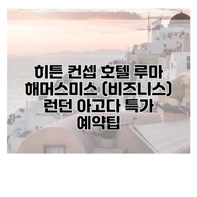 히튼 컨셉 호텔 루마 해머스미스 (비즈니스) 런던 아고다 특가 예약팁