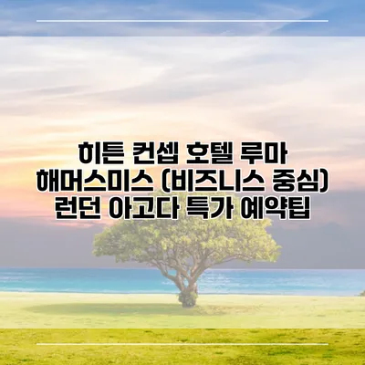 히튼 컨셉 호텔 루마 해머스미스 (비즈니스 중심) 런던 아고다 특가 예약팁