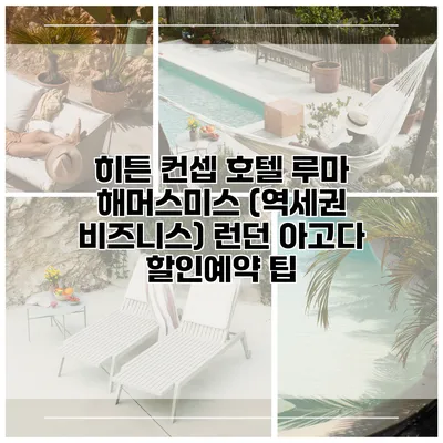히튼 컨셉 호텔 루마 해머스미스 (역세권 비즈니스) 런던 아고다 할인예약 팁