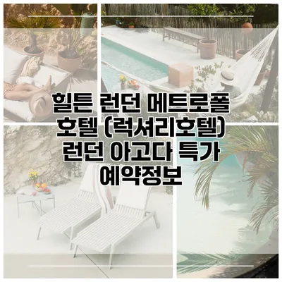 힐튼 런던 메트로폴 호텔 (럭셔리호텔) 런던 아고다 특가 예약정보