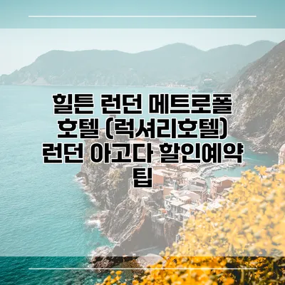 힐튼 런던 메트로폴 호텔 (럭셔리호텔) 런던 아고다 할인예약 팁
